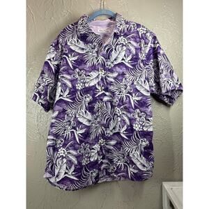 Tommy Bahama Men's‎ Aqua Lush S/S Button-Up Shirt Deep Grape Size Large